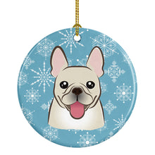 Load image into Gallery viewer, Snowflake French Bulldog Ornament - Round Ceramic Ornament – Artist-Designed Keepsake Decoration BB1672CO1