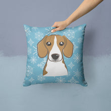 Load image into Gallery viewer, Snowflake Beagle Throw Pillow - 14x14 Decorative Pillow – Art for Your Home &amp; Patio BB1673PW1414