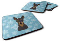 Load image into Gallery viewer, Snowflake Min Pin Coasters - Set of 4 Lightweight Foam, Absorbent Drink Coasters BB1674FC