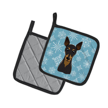 Load image into Gallery viewer, Snowflake Min Pin Pot Holders - Set of 2 - Heat-Resistant Kitchen Essentials BB1674PTHD