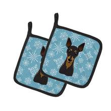 Load image into Gallery viewer, Snowflake Min Pin Pot Holders - Set of 2 - Heat-Resistant Kitchen Essentials BB1674PTHD
