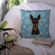 Load image into Gallery viewer, Snowflake Min Pin Throw Pillow - 14x14 Decorative Pillow – Art for Your Home &amp; Patio BB1674PW1414