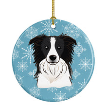 Load image into Gallery viewer, Snowflake Border Collie Ornament - Round Ceramic Ornament – Artist-Designed Keepsake Decoration BB1675CO1