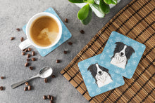 Load image into Gallery viewer, Snowflake Border Collie Coasters - Set of 4 Lightweight Foam, Absorbent Drink Coasters BB1675FC