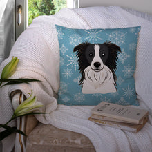 Load image into Gallery viewer, Snowflake Border Collie Throw Pillow - 14x14 Decorative Pillow – Art for Your Home &amp; Patio BB1675PW1414