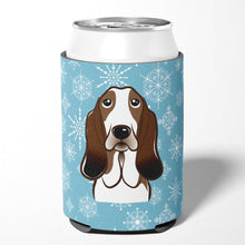 Load image into Gallery viewer, Snowflake Basset Hound Can or Bottle Hugger BB1677CC