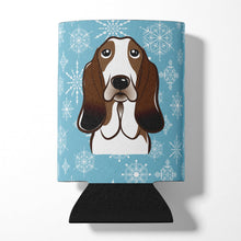 Load image into Gallery viewer, Snowflake Basset Hound Can or Bottle Hugger BB1677CC