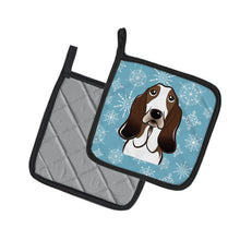 Load image into Gallery viewer, Snowflake Basset Hound Pot Holders - Set of 2 - Heat-Resistant Kitchen Essentials BB1677PTHD