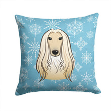 Load image into Gallery viewer, Snowflake Afghan Hound Throw Pillow - 14x14 Decorative Pillow – Art for Your Home &amp; Patio BB1678PW1414