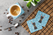 Load image into Gallery viewer, Snowflake Doberman Coasters - Set of 4 Lightweight Foam, Absorbent Drink Coasters BB1679FC