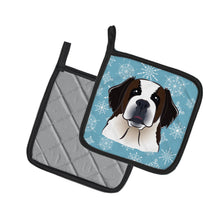 Load image into Gallery viewer, Snowflake Saint Bernard Pot Holders - Set of 2 - Heat-Resistant Kitchen Essentials BB1680PTHD