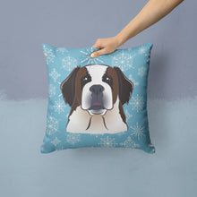 Load image into Gallery viewer, Snowflake Saint Bernard Throw Pillow - 14x14 Decorative Pillow – Art for Your Home &amp; Patio BB1680PW1414
