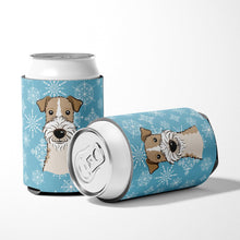 Load image into Gallery viewer, Snowflake Wire Haired Fox Terrier Can or Bottle Hugger BB1681CC