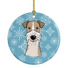 Load image into Gallery viewer, Snowflake Wire Haired Fox Terrier Ceramic Ornament BB1681CO1