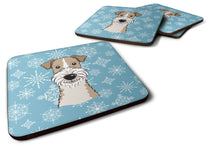 Load image into Gallery viewer, Snowflake Wire Haired Fox Terrier Coasters - Set of 4 Lightweight Foam, Absorbent Drink Coasters BB1681FC