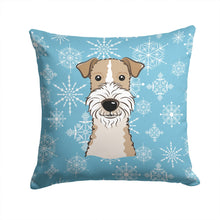 Load image into Gallery viewer, Snowflake Wire Haired Fox Terrier Throw Pillow - 14x14 Decorative Pillow – Art for Your Home &amp; Patio BB1681PW1414