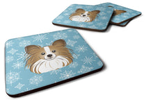 Load image into Gallery viewer, Snowflake Papillon Coasters - Set of 4 Lightweight Foam, Absorbent Drink Coasters BB1682FC