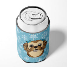 Load image into Gallery viewer, Snowflake Chocolate Brown Shih Tzu Can or Bottle Hugger BB1683CC