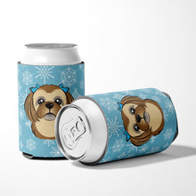 Load image into Gallery viewer, Snowflake Chocolate Brown Shih Tzu Can or Bottle Hugger BB1683CC