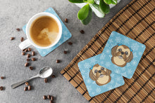 Load image into Gallery viewer, Snowflake Chocolate Brown Shih Tzu Coasters - Set of 4 Lightweight Foam, Absorbent Drink Coasters BB1683FC
