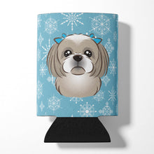 Load image into Gallery viewer, Snowflake Gray Silver Shih Tzu Can or Bottle Hugger BB1684CC
