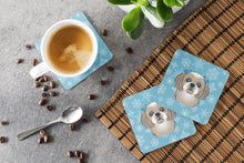 Load image into Gallery viewer, Snowflake Gray Silver Shih Tzu Coasters - Set of 4 Lightweight Foam, Absorbent Drink Coasters BB1684FC