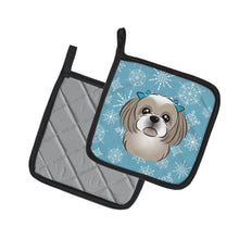 Load image into Gallery viewer, Snowflake Gray Silver Shih Tzu Pot Holders - Set of 2 - Heat-Resistant Kitchen Essentials BB1684PTHD