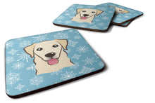 Load image into Gallery viewer, Snowflake Golden Retriever Coasters - Set of 4 Lightweight Foam, Absorbent Drink Coasters BB1686FC