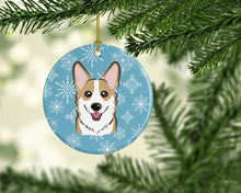 Load image into Gallery viewer, Snowflake Sable Corgi Ornament - Round Ceramic Ornament – Artist-Designed Keepsake Decoration BB1687CO1