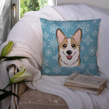 Load image into Gallery viewer, Snowflake Sable Corgi Throw Pillow - 14x14 Decorative Pillow – Art for Your Home &amp; Patio BB1687PW1414