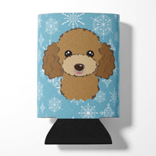 Load image into Gallery viewer, Snowflake Chocolate Brown Poodle Can or Bottle Hugger BB1690CC