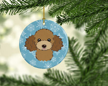 Load image into Gallery viewer, Snowflake Chocolate Brown Poodle Ceramic Ornament BB1690CO1