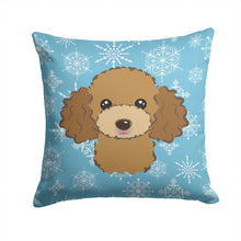 Load image into Gallery viewer, Snowflake Chocolate Brown Poodle Throw Pillow - 14x14 Decorative Pillow – Art for Your Home &amp; Patio BB1690PW1414
