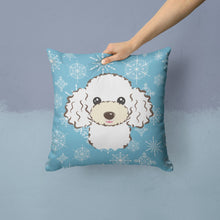Load image into Gallery viewer, Snowflake White Poodle Throw Pillow - 14x14 Decorative Pillow – Art for Your Home &amp; Patio BB1691PW1414