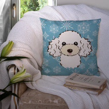 Load image into Gallery viewer, Snowflake White Poodle Throw Pillow - 14x14 Decorative Pillow – Art for Your Home &amp; Patio BB1691PW1414