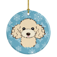 Load image into Gallery viewer, Snowflake Buff Poodle Ornament - Round Ceramic Ornament – Artist-Designed Keepsake Decoration BB1692CO1