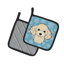 Load image into Gallery viewer, Snowflake Buff Poodle Pot Holders - Set of 2 - Heat-Resistant Kitchen Essentials BB1692PTHD