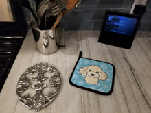 Load image into Gallery viewer, Snowflake Buff Poodle Pot Holders - Set of 2 - Heat-Resistant Kitchen Essentials BB1692PTHD