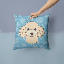 Load image into Gallery viewer, Snowflake Buff Poodle Throw Pillow - 14x14 Decorative Pillow – Art for Your Home &amp; Patio BB1692PW1414
