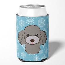 Load image into Gallery viewer, Snowflake Silver Gray Poodle Can or Bottle Hugger BB1693CC
