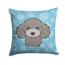 Load image into Gallery viewer, Snowflake Silver Gray Poodle Throw Pillow - 14x14 Decorative Pillow – Art for Your Home &amp; Patio BB1693PW1414