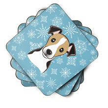 Load image into Gallery viewer, Snowflake Jack Russell Terrier Coasters - Set of 4 Lightweight Foam, Absorbent Drink Coasters BB1695FC