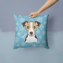 Load image into Gallery viewer, Snowflake Jack Russell Terrier Throw Pillow - 14x14 Decorative Pillow – Art for Your Home &amp; Patio BB1695PW1414