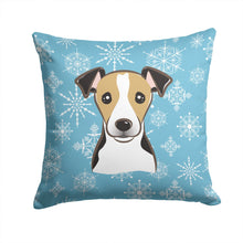 Load image into Gallery viewer, Snowflake Jack Russell Terrier Throw Pillow - 14x14 Decorative Pillow – Art for Your Home &amp; Patio BB1695PW1414