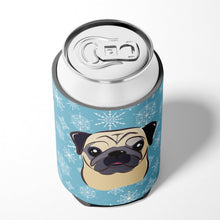 Load image into Gallery viewer, Snowflake Fawn Pug Can or Bottle Hugger BB1696CC