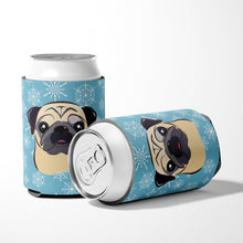 Load image into Gallery viewer, Snowflake Fawn Pug Can or Bottle Hugger BB1696CC
