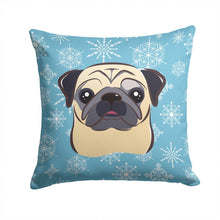 Load image into Gallery viewer, Snowflake Fawn Pug Throw Pillow - 14x14 Decorative Pillow – Art for Your Home &amp; Patio BB1696PW1414