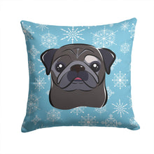 Load image into Gallery viewer, Snowflake Black Pug Throw Pillow - 14x14 Decorative Pillow – Art for Your Home &amp; Patio BB1697PW1414