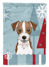 Load image into Gallery viewer, Winter Holiday Jack Russell Terrier Flag Canvas House Size BB1698CHF