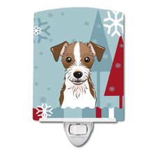 Load image into Gallery viewer, Winter Holiday Jack Russell Terrier Ceramic Night Light BB1698CNL
